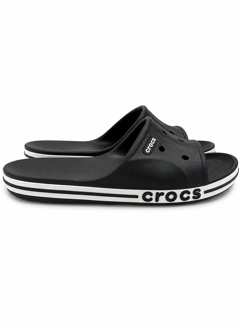 Crocs Black Bayaband Slide Sandals Unisex Men’s 7 / Women’s 8.5 NWOT